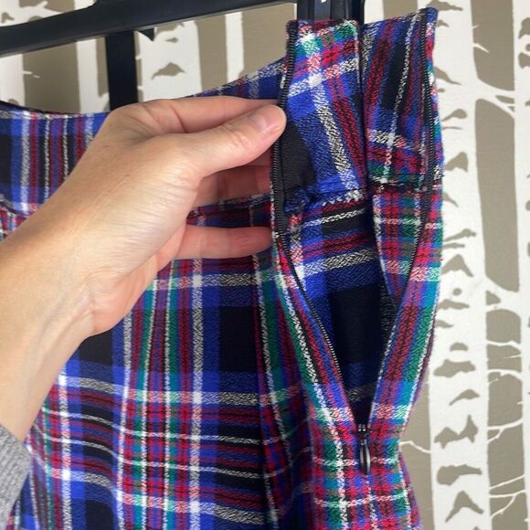 Vintage 90’s Plaid Academia Front Pleated Mini Skirt 8 - Picture 5 of 9